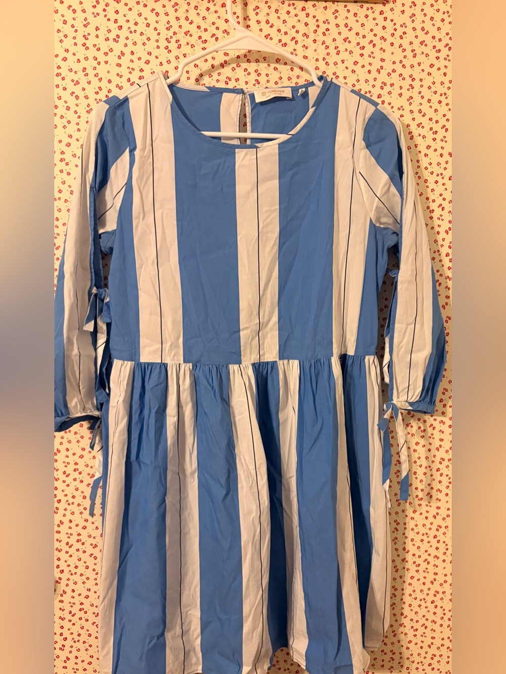 Blue and White Striped Dress